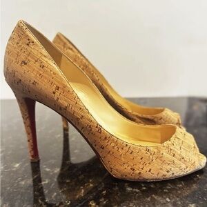 Elegant Tan Peep-Toe Heels